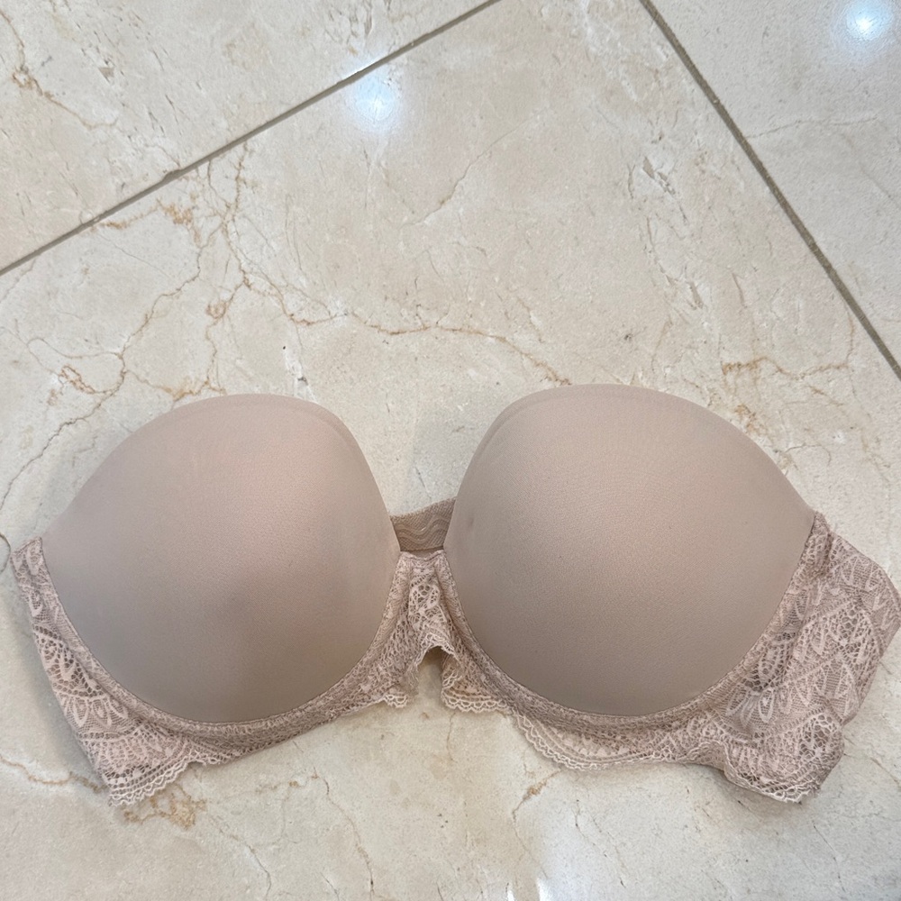 Simone Perele Nude Lace Strapless Bra